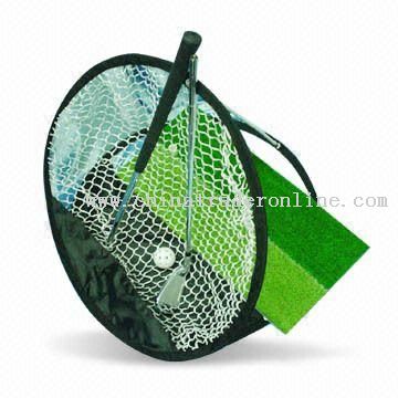 Golf Pop-up Net Training Set with Two Pieces Golf Iron and Grass Mat